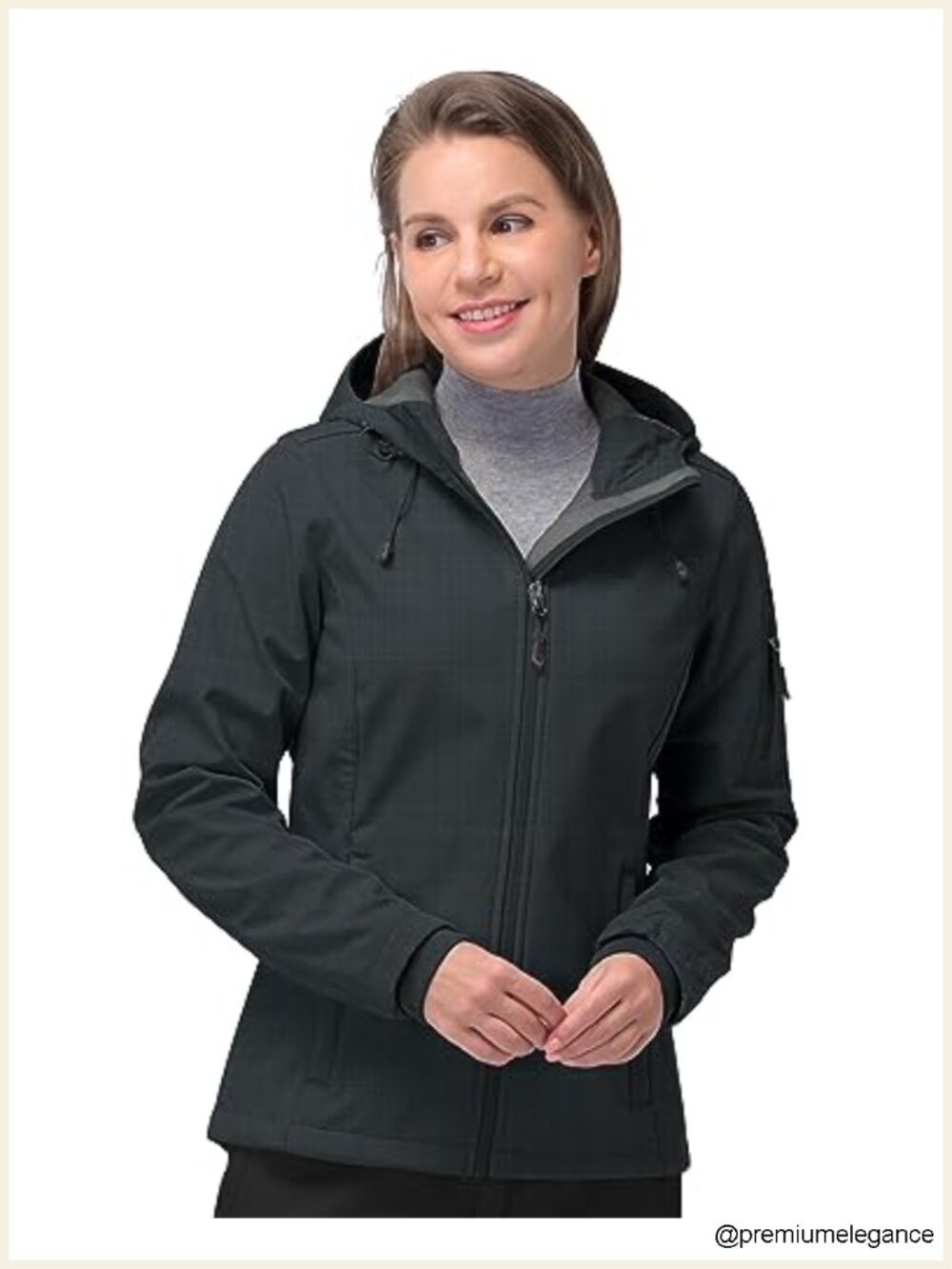Women's Softshell Jacket Fleece Lined Hooded Windproof Waterproof Outdoor Hiking